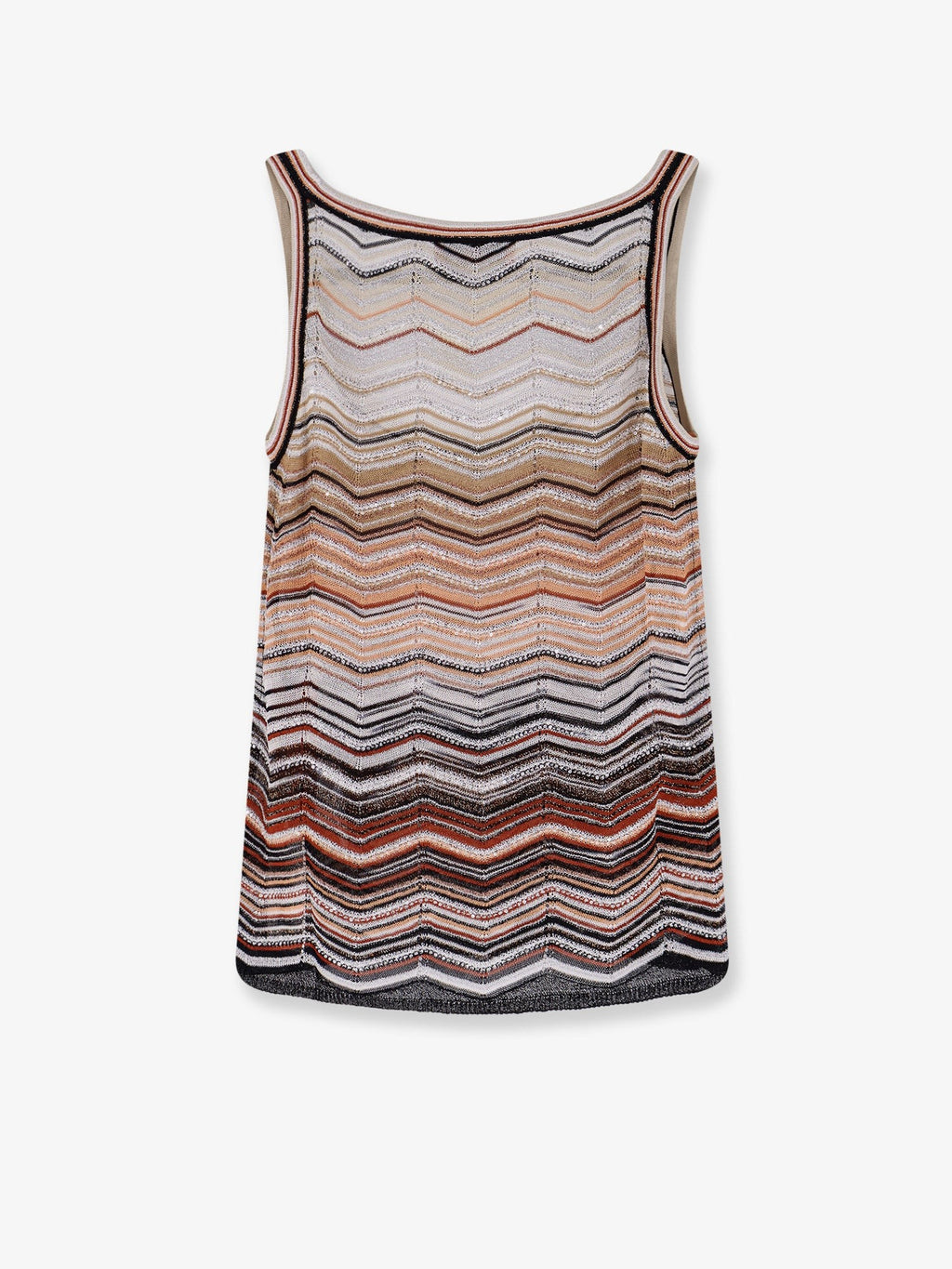Viscose tank top with laminated chevron pattern 2