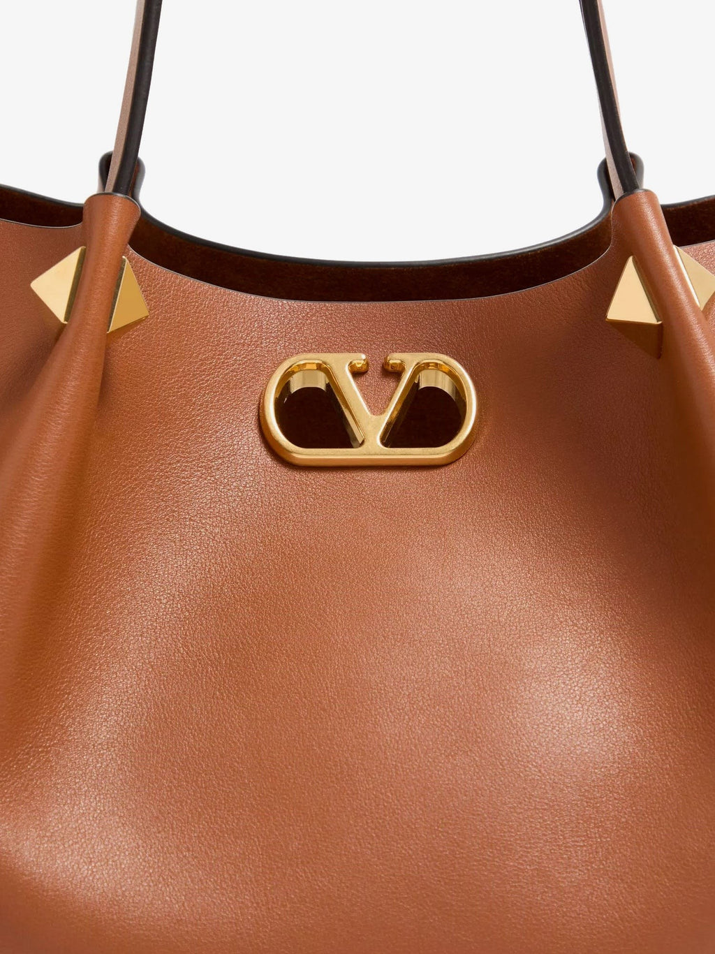 VLogo Signature Leather Tote Bag 5