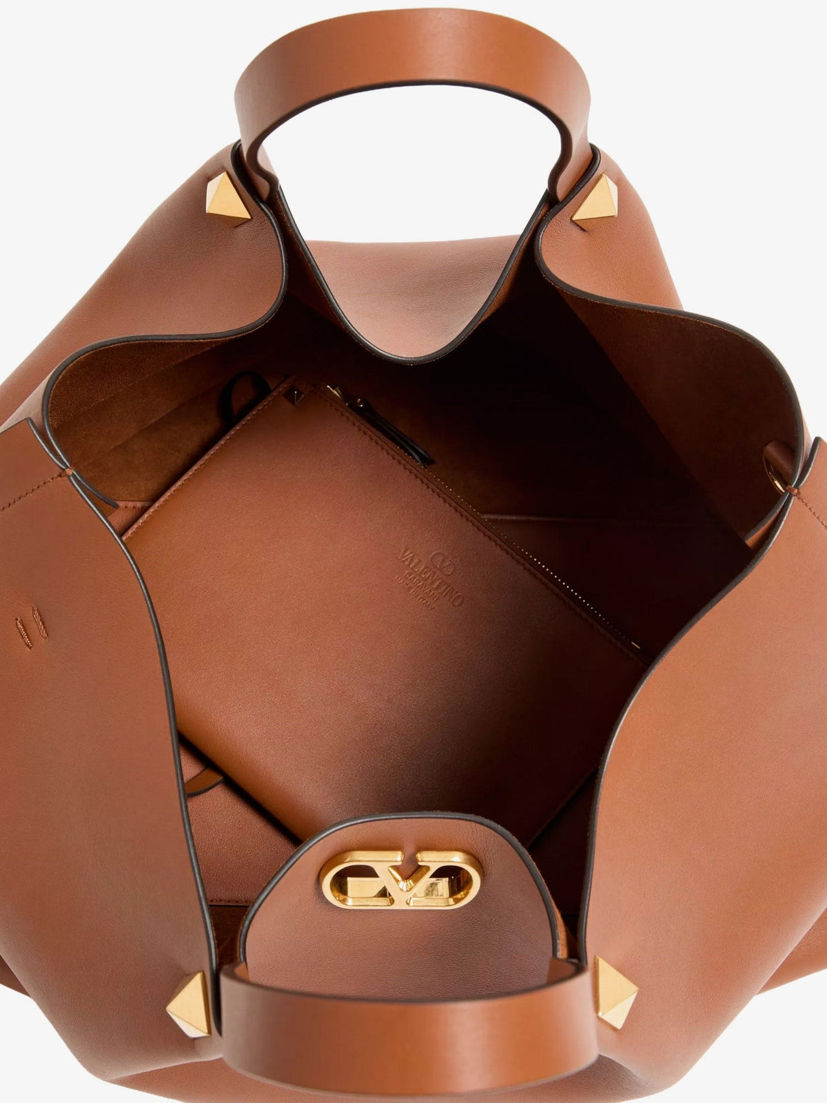 VLogo Signature Leather Tote Bag 4
