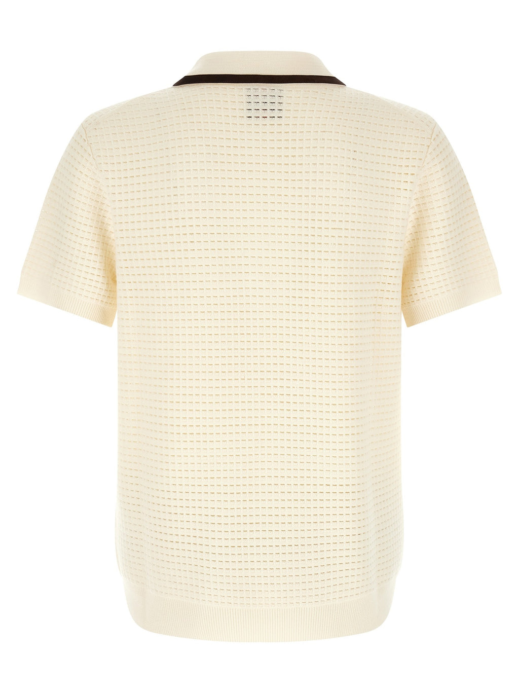 'Waffle stitch' knit polo shirt 2
