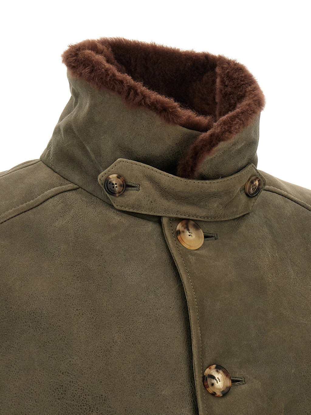 Waxed shearling bomber jacket 5
