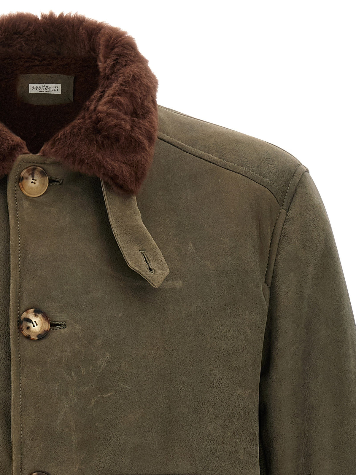Waxed shearling bomber jacket 3