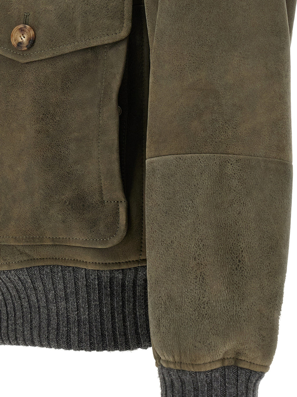 Waxed shearling bomber jacket 4