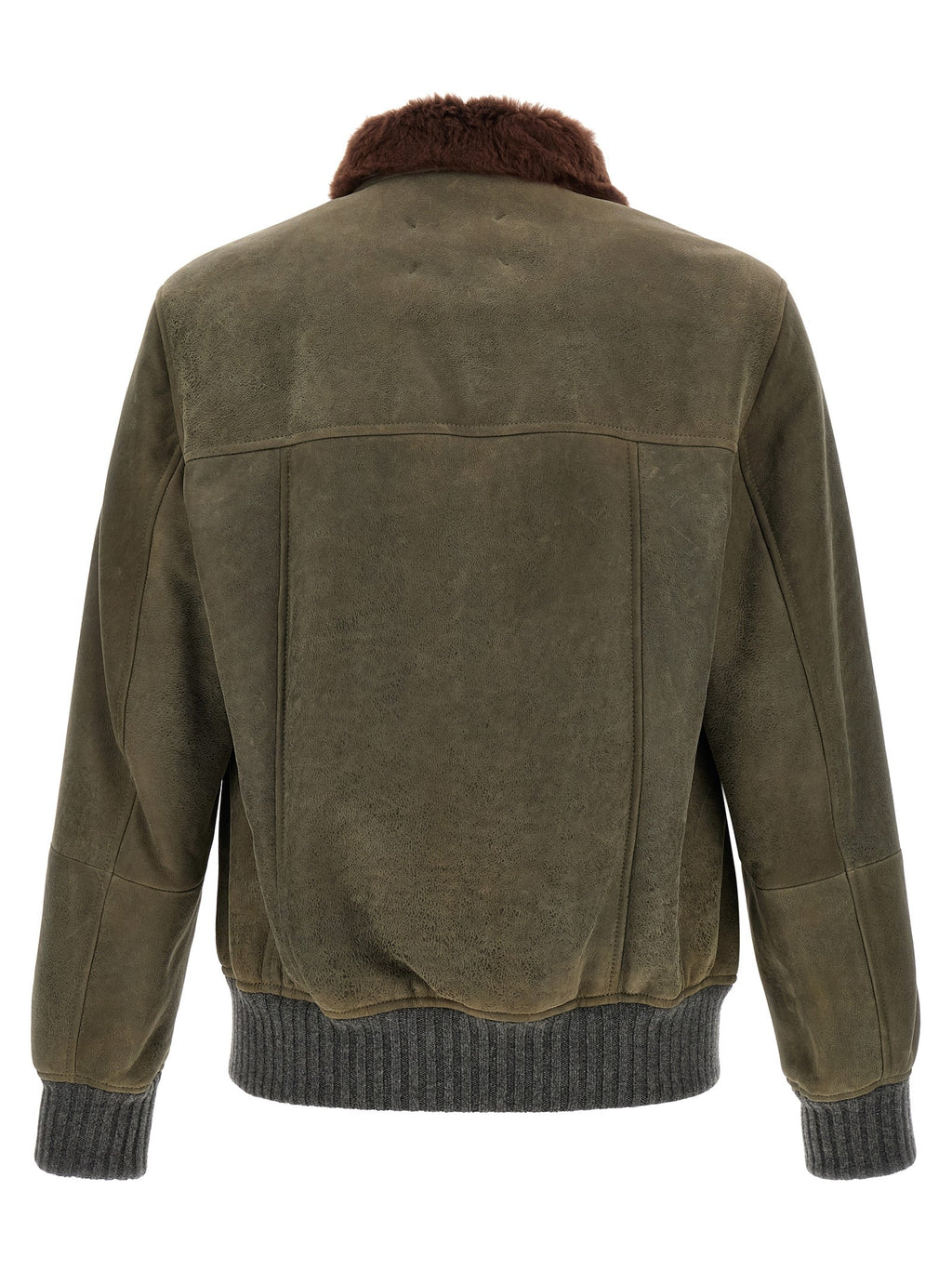 Waxed shearling bomber jacket 2