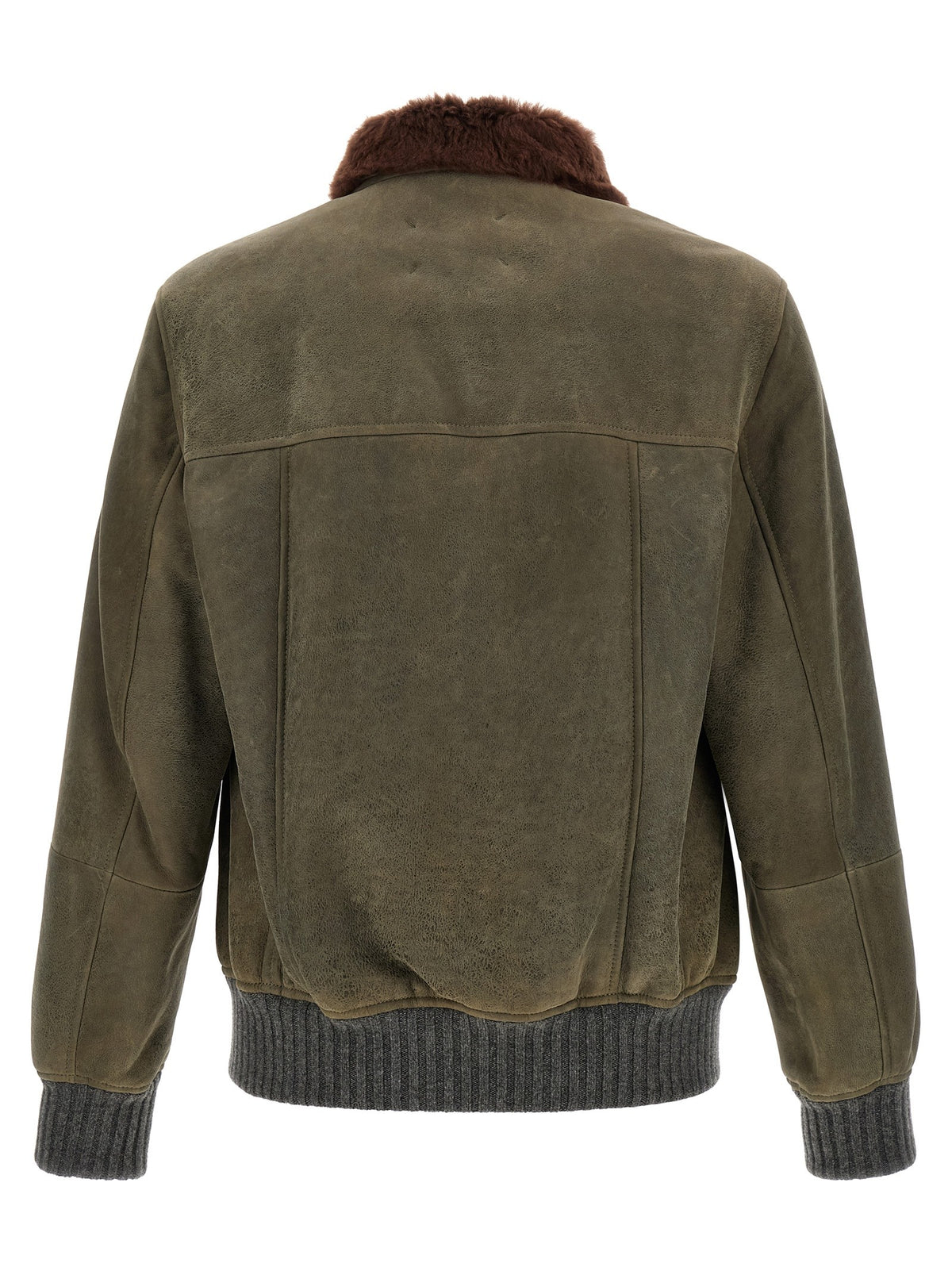 Waxed shearling bomber jacket 2