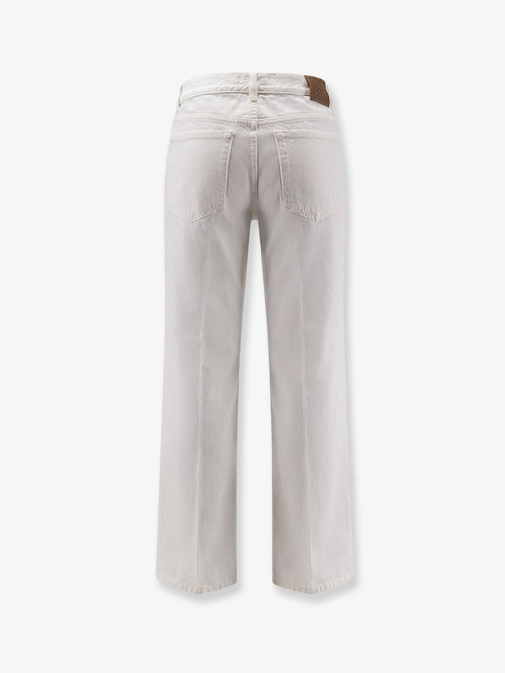 White denim trousers with flared bottom 4