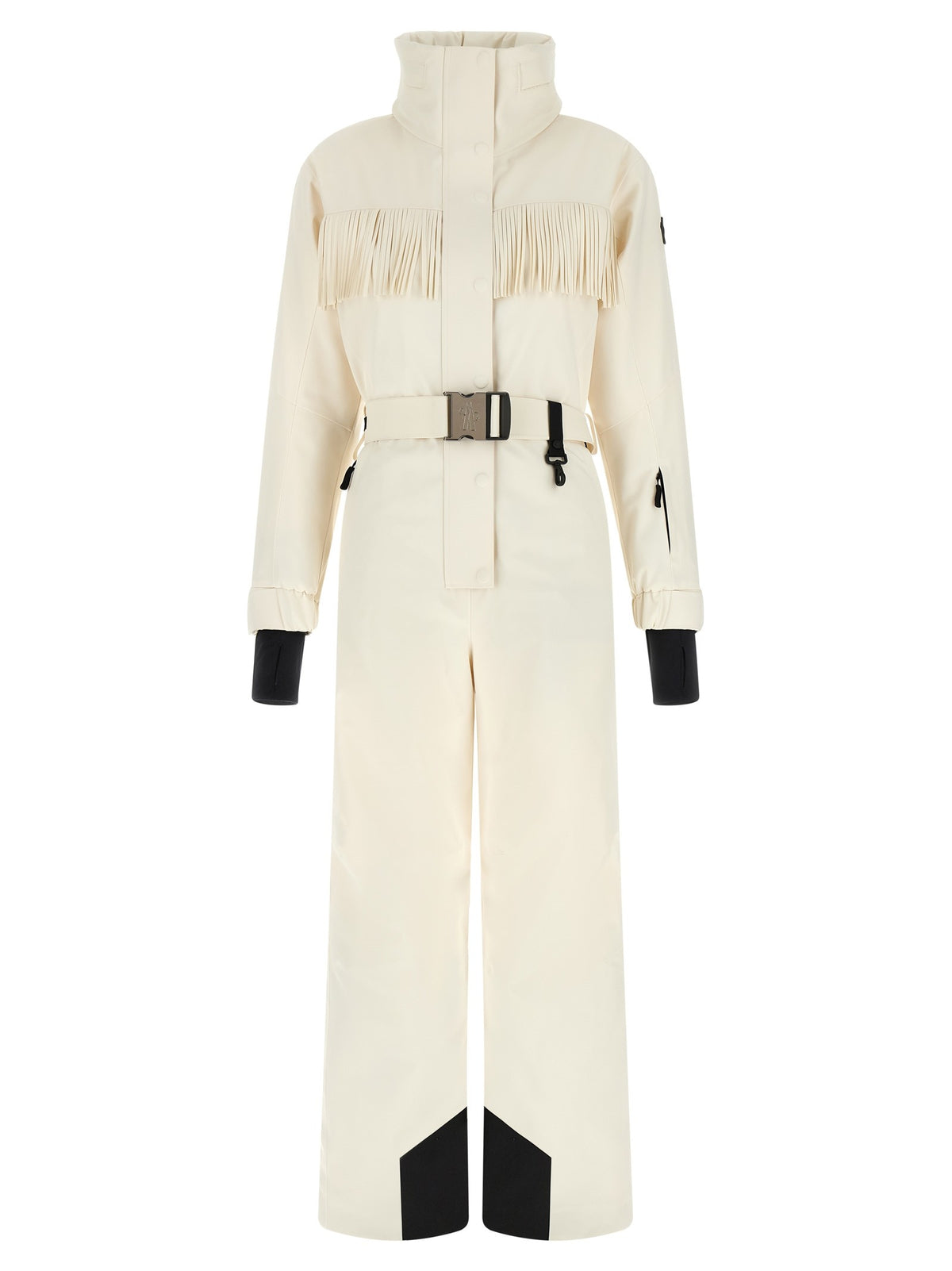 White fringed ski suit