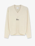 White wool and cashmere ribbed sweater