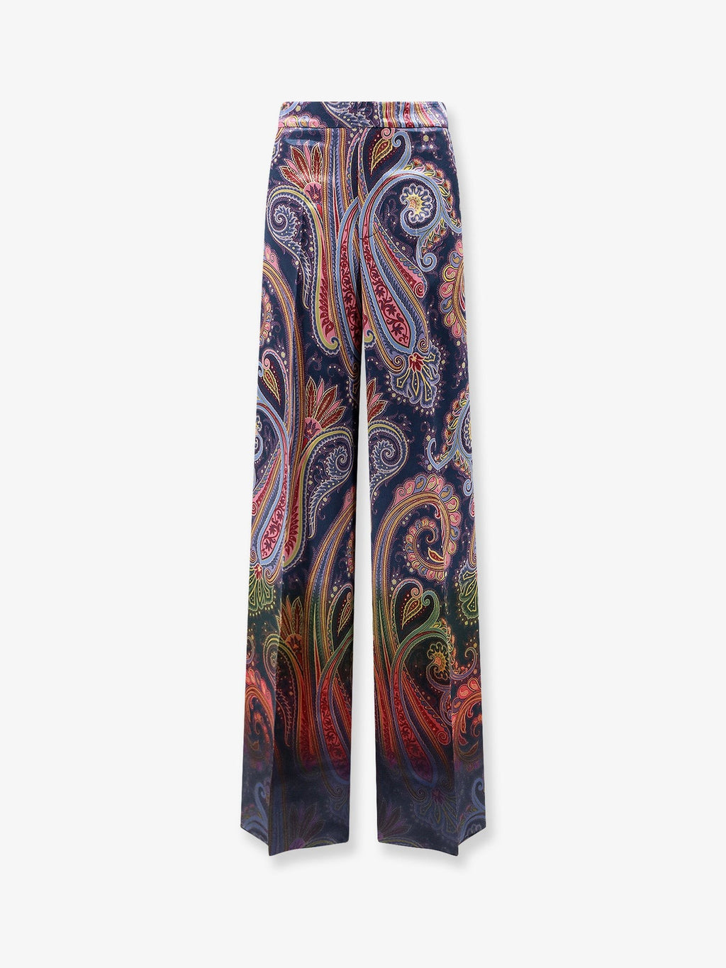 Wide-leg trousers with paisley pattern