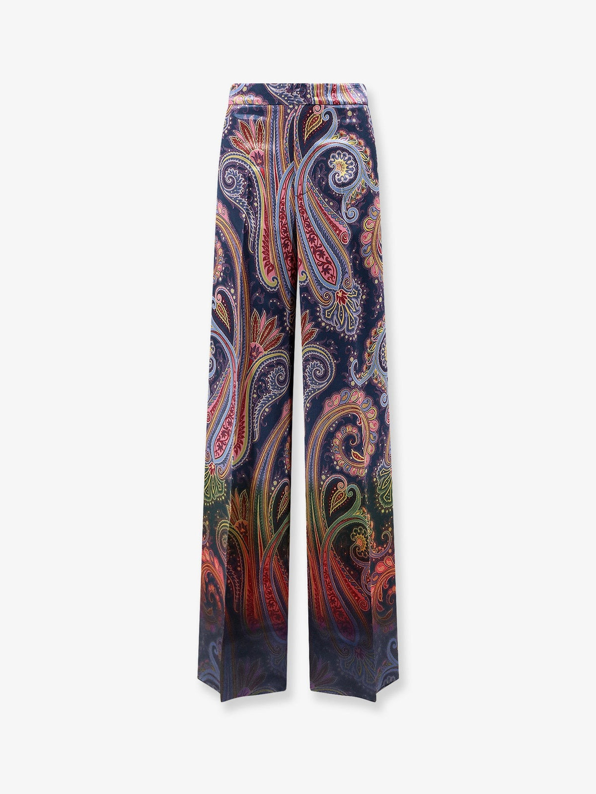 Wide-leg trousers with paisley pattern