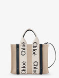 Woody linen canvas and leather crossbody bag