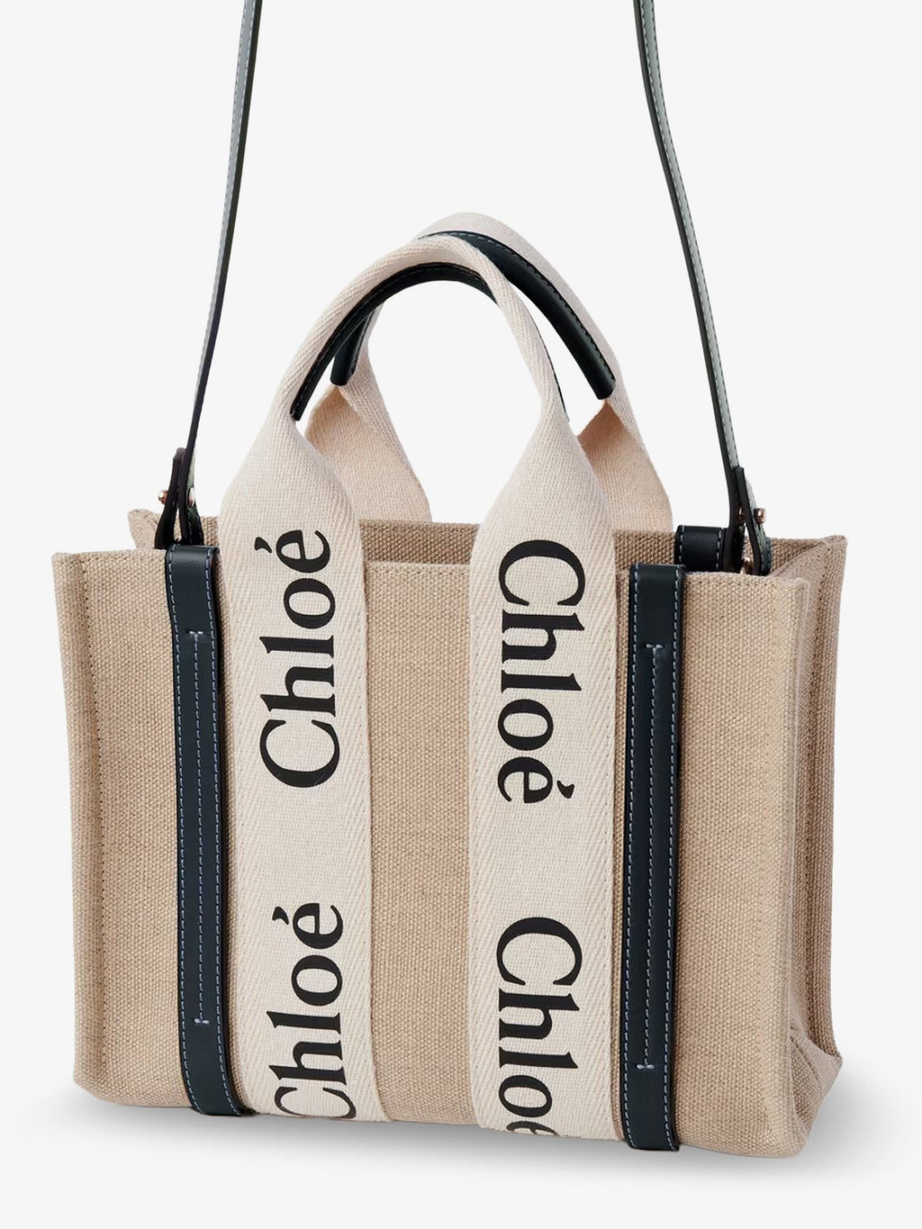 Woody linen canvas and leather crossbody bag 3