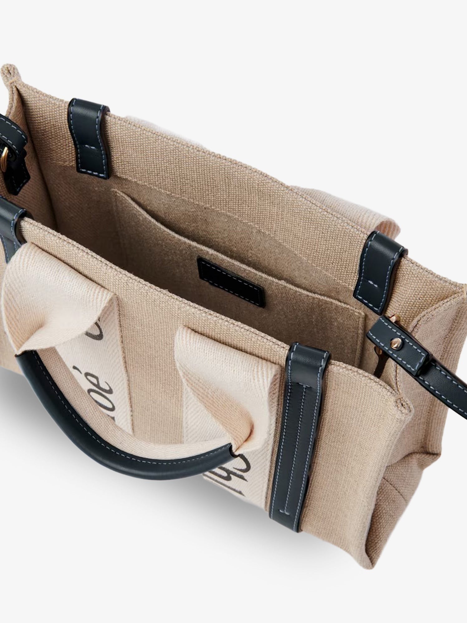 Woody linen canvas and leather crossbody bag 4