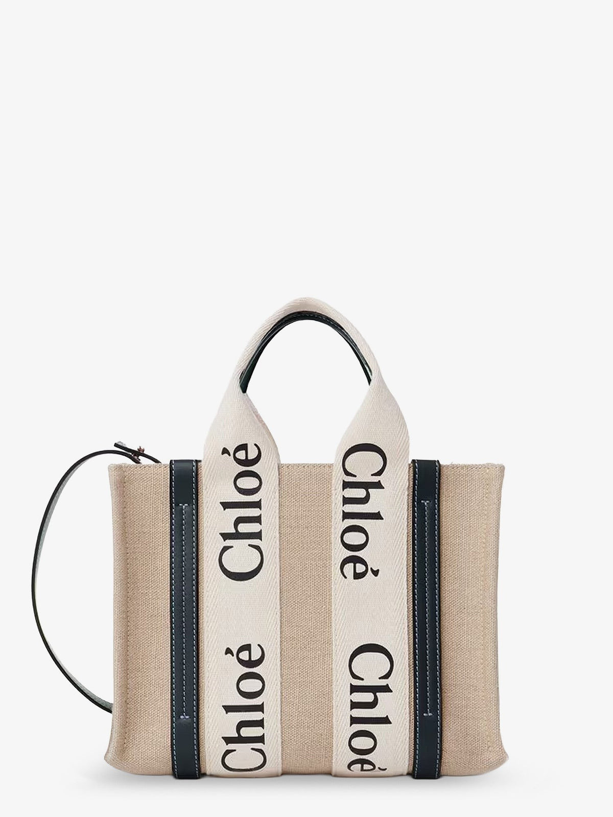 Woody linen canvas and leather crossbody bag 2
