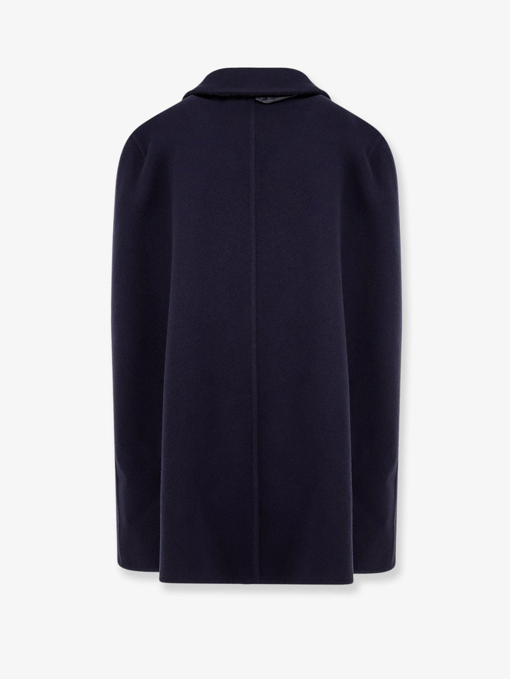 Wool and cashmere cape with Intrecciato leather detail 2