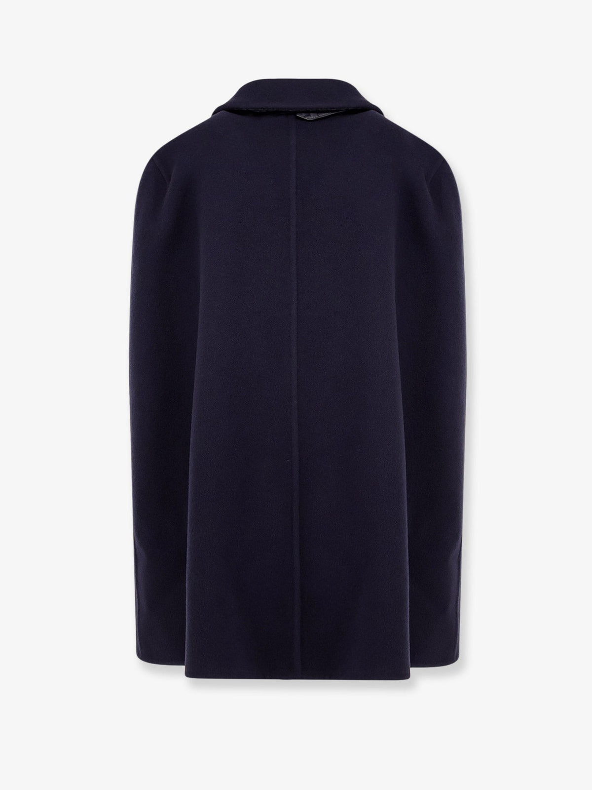 Wool and cashmere cape with Intrecciato leather detail 2