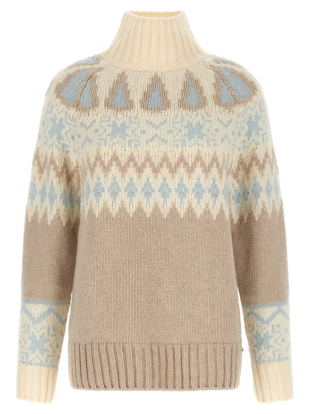 Wool and cashmere sweater with intarsia