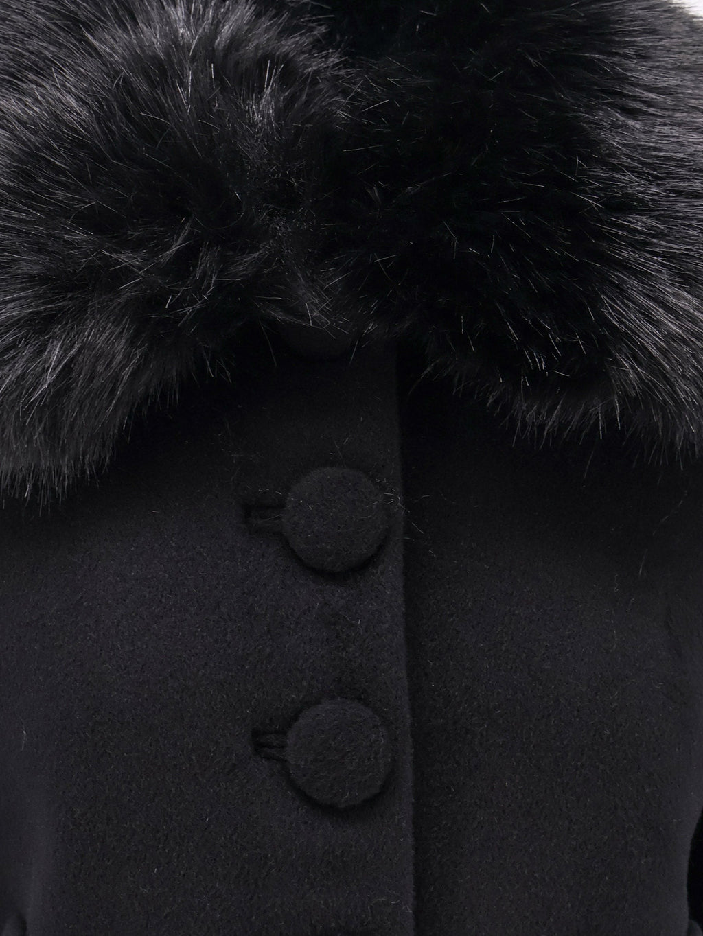 Wool blend blazer with faux fur details 3