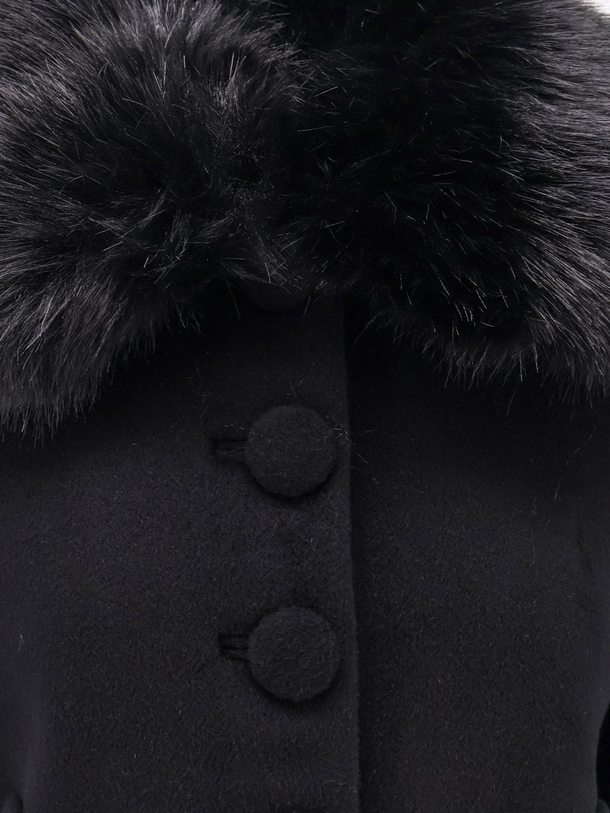Wool blend blazer with faux fur details 3