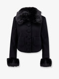 Wool blend blazer with faux fur details
