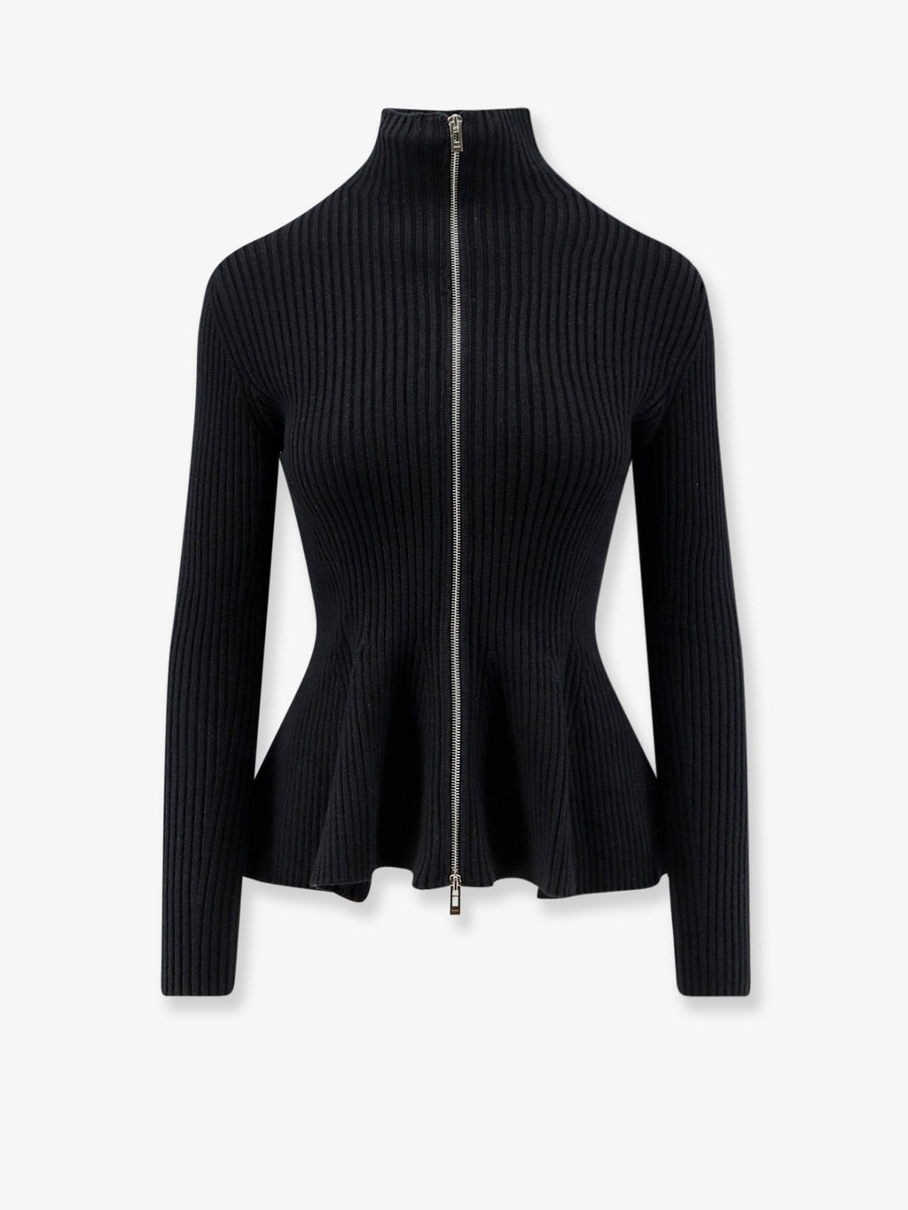 Wool blend sweater with ribbed pattern