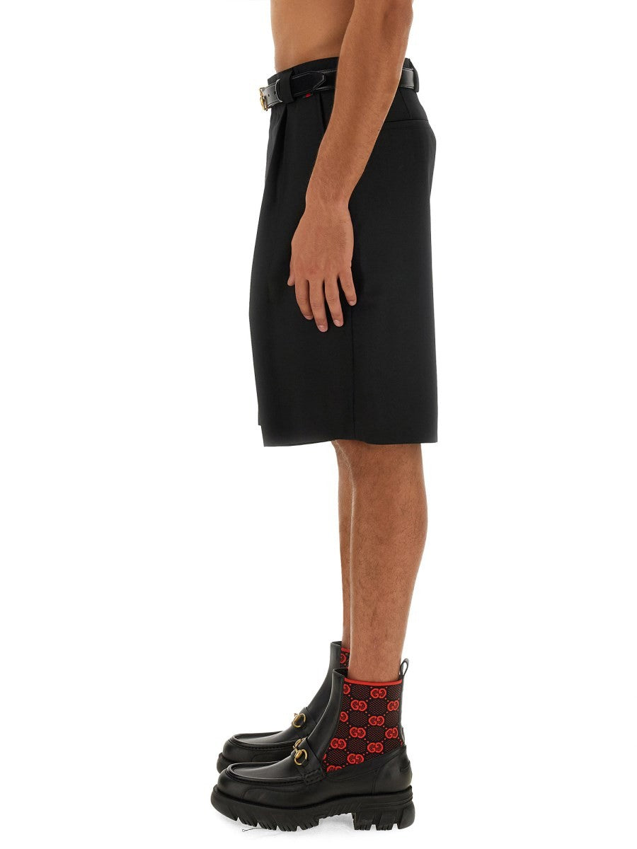 WOOL BLEND TWILL SHORTS 4