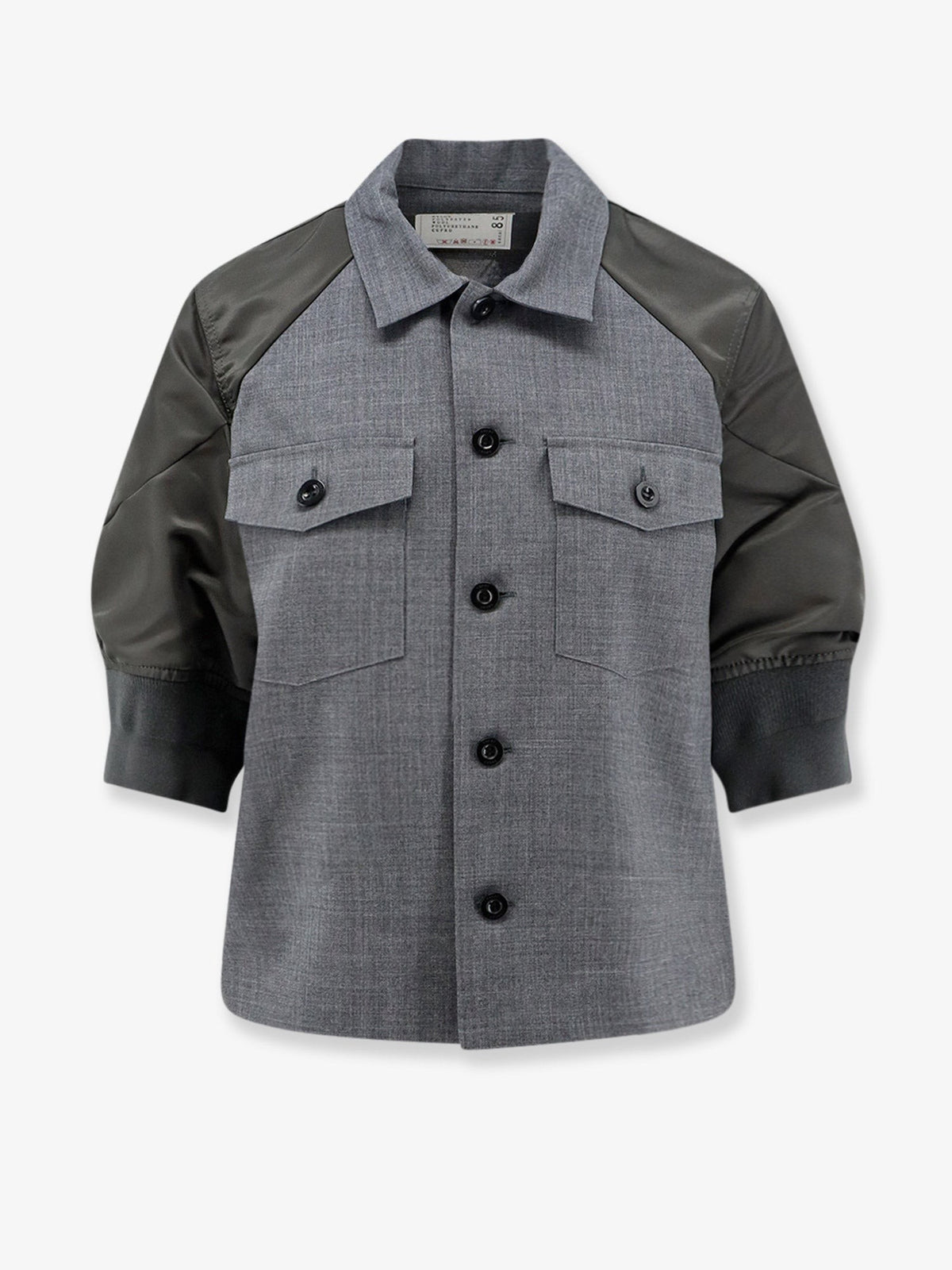 Wool shirt with nylon sleeves