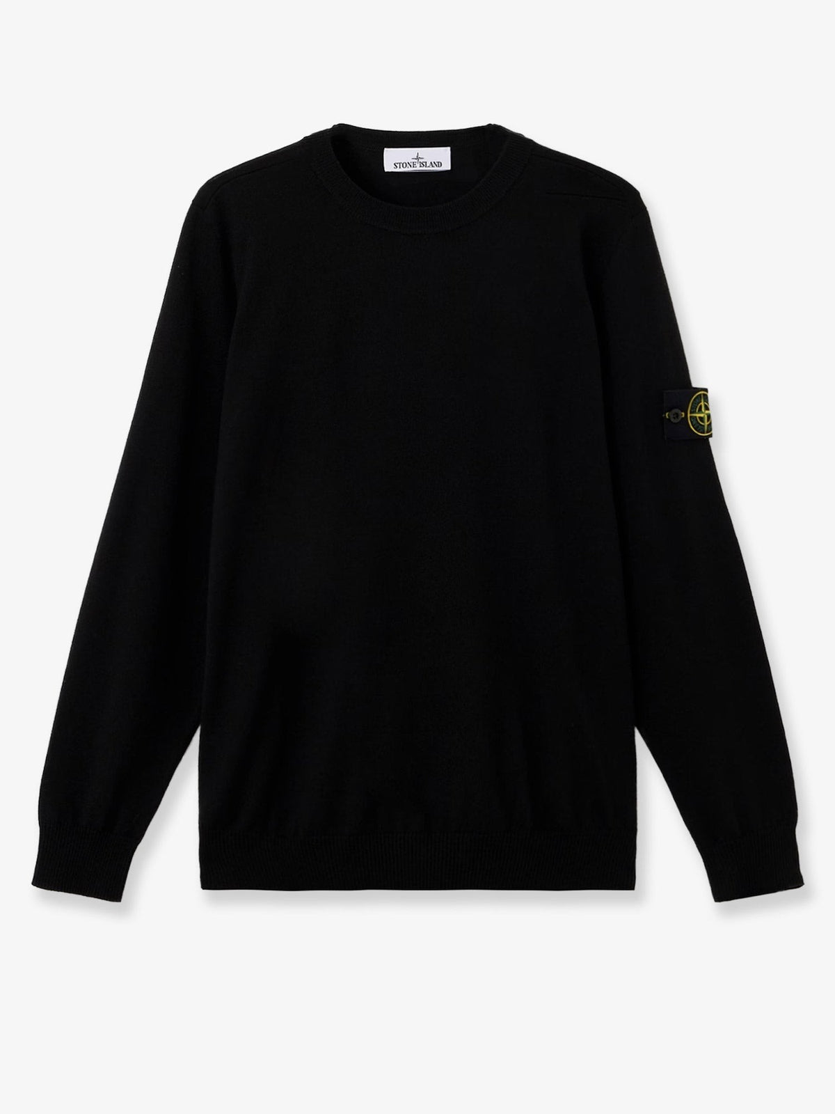 Wool sweater with side logo patch