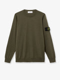 Wool sweater with side logo patch