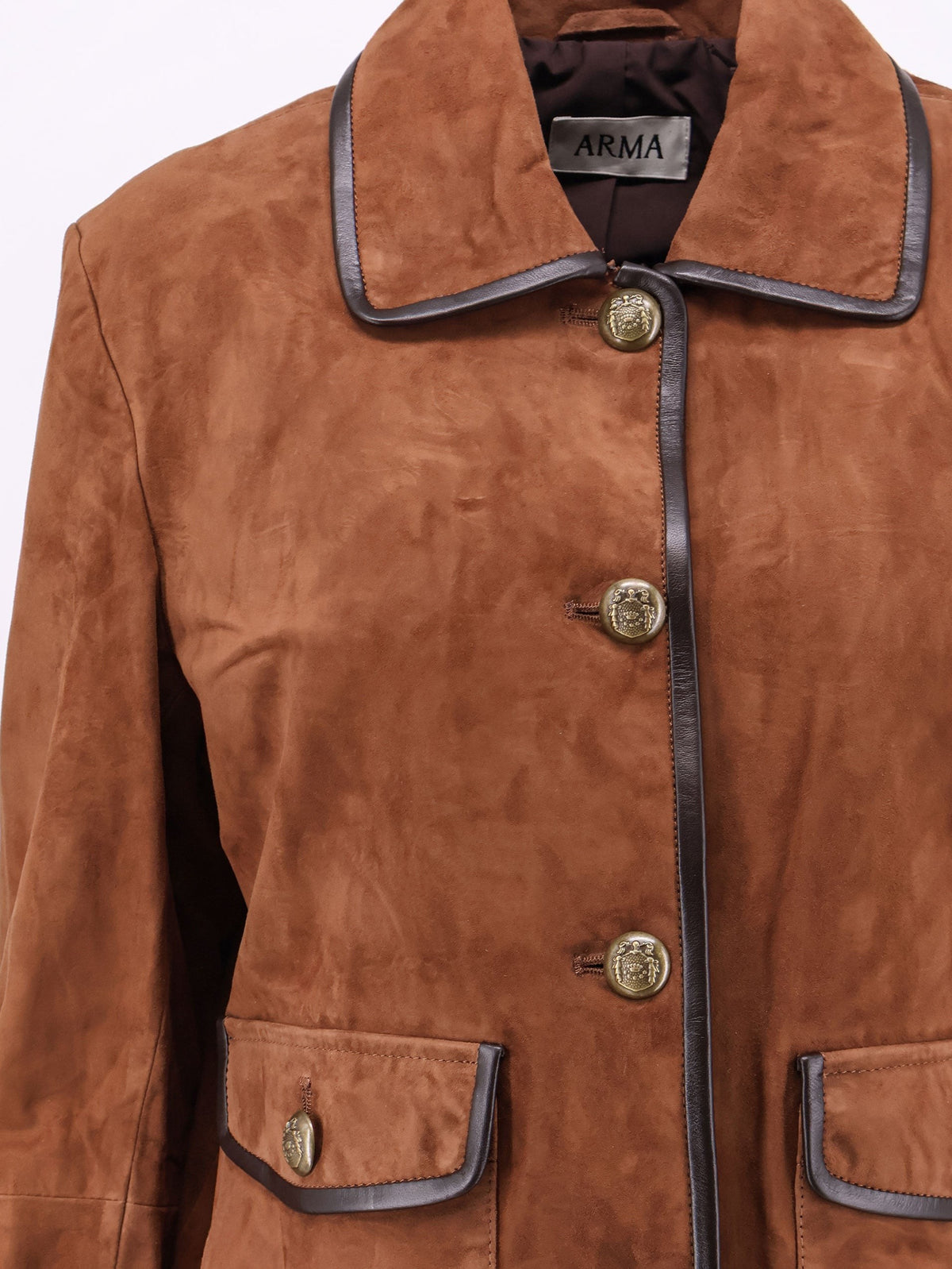 Yasmine suede jacket with leather trim 3