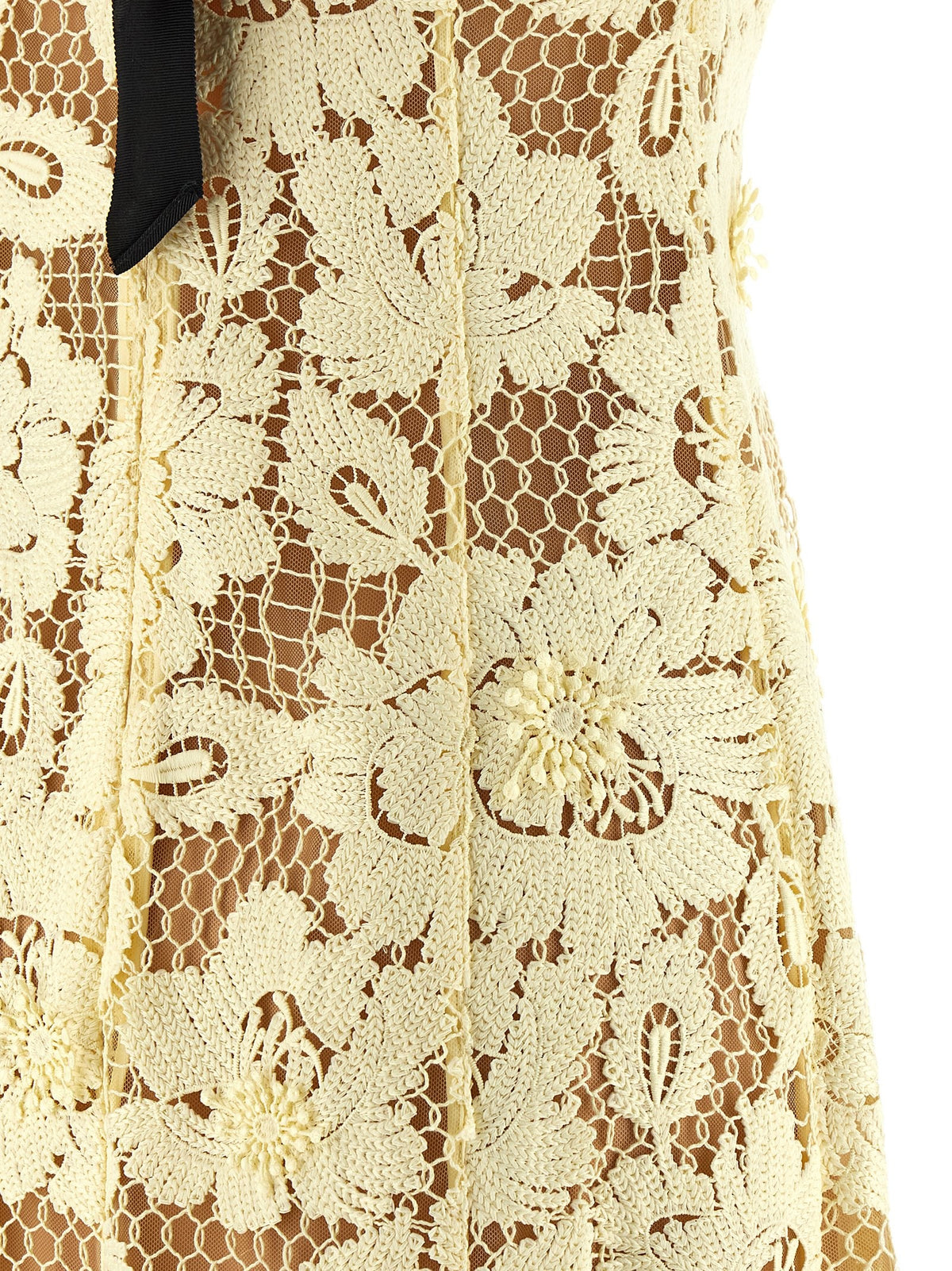 'Yellow crochet lace' midi dress 4