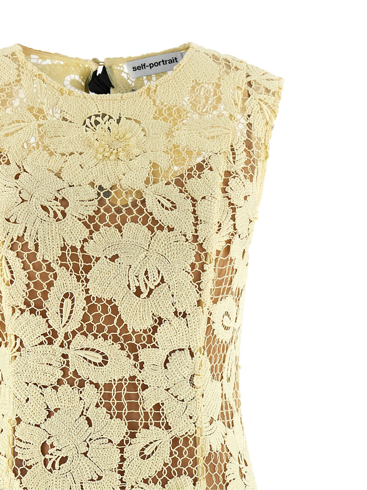 'Yellow crochet lace' midi dress 3