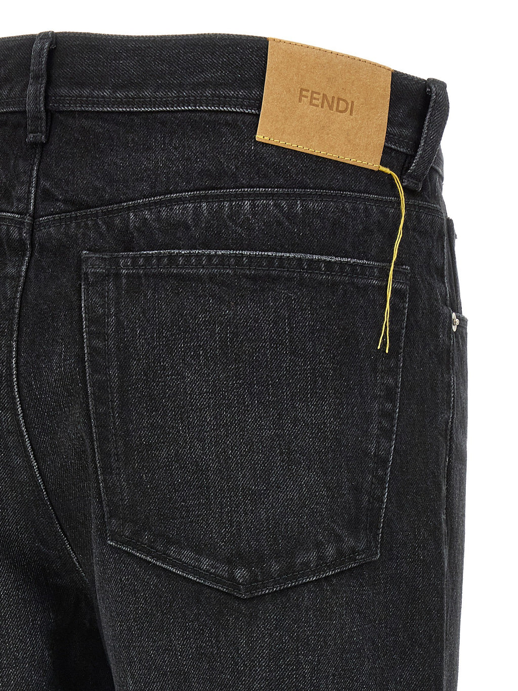 Yellow stitching jeans with visible thread 4
