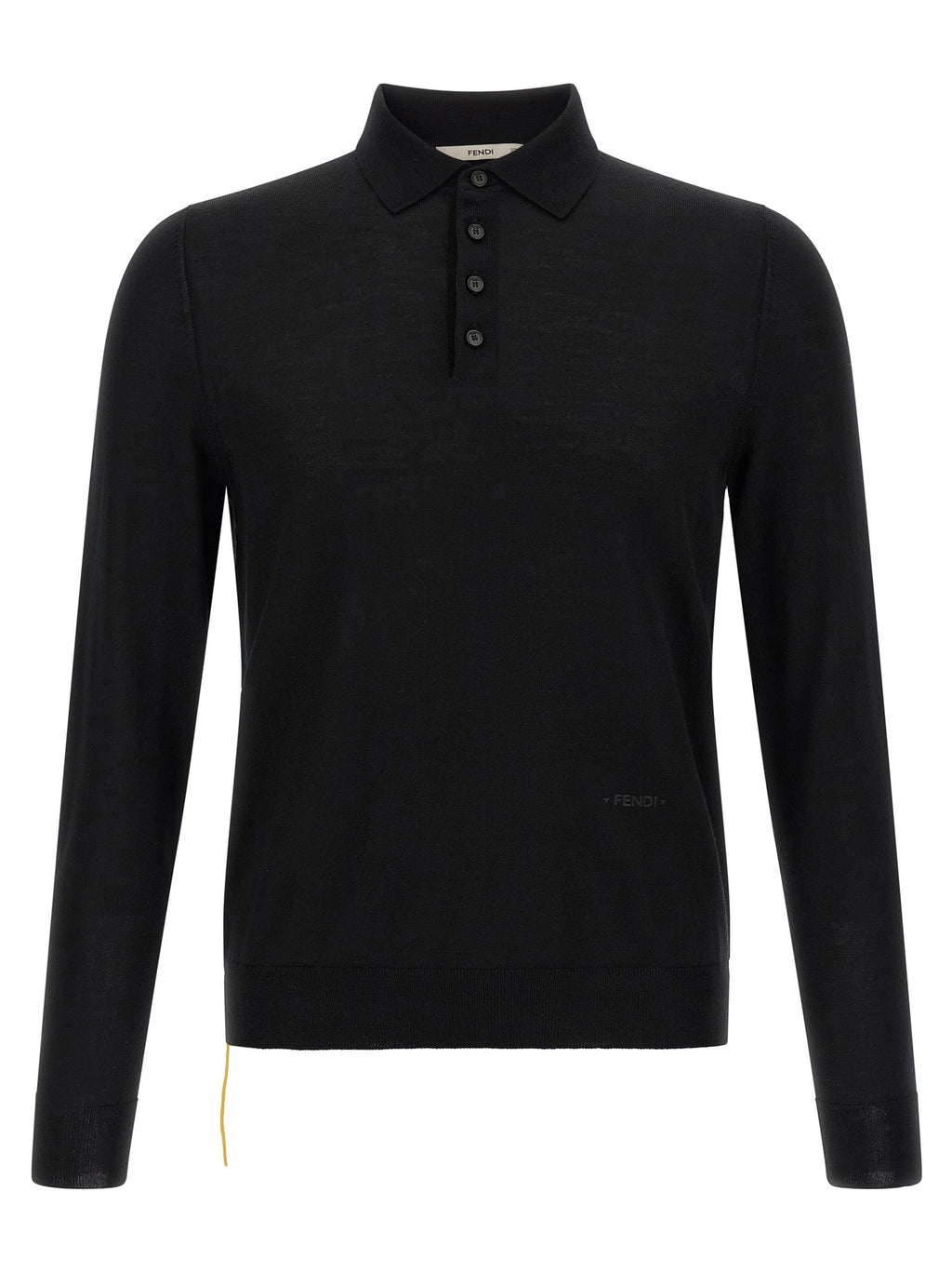 Yellow stitching polo shirt with visible thread
