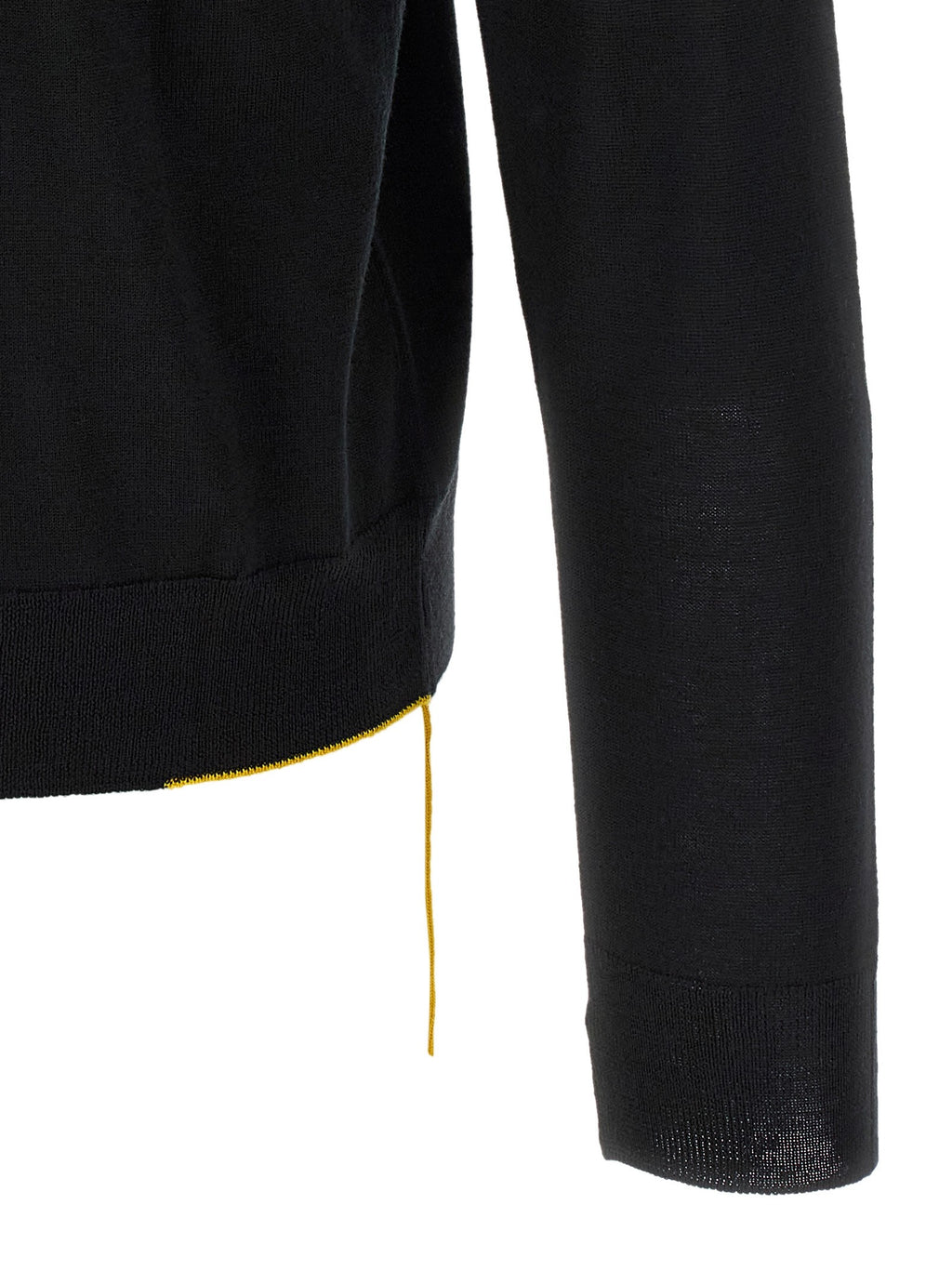 Yellow stitching sweater with visible thread 4