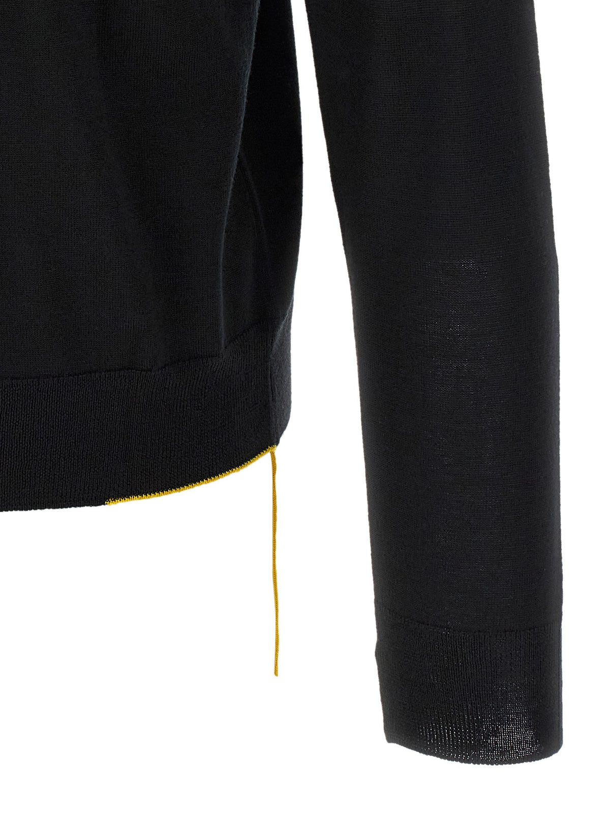 Yellow stitching sweater with visible thread 4
