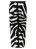 Zebra intarsia skirt