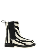 Zebra pony ankle boots